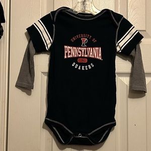 Vintage Penn Quakers Baby👶🏼Boys👦🏻Bodysuit Sz 18M